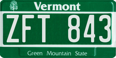 VT license plate ZFT843