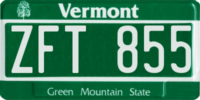 VT license plate ZFT855
