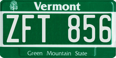 VT license plate ZFT856