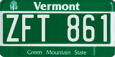 VT license plate ZFT861
