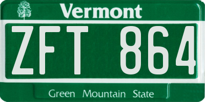 VT license plate ZFT864