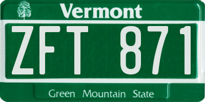 VT license plate ZFT871