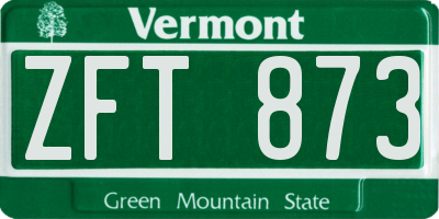 VT license plate ZFT873