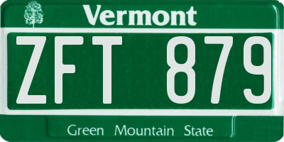 VT license plate ZFT879
