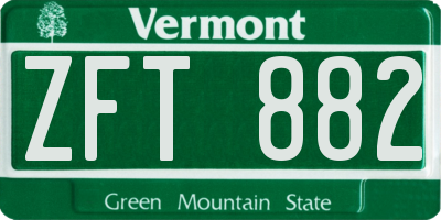 VT license plate ZFT882