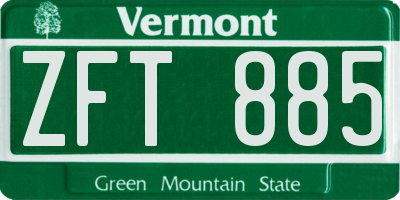 VT license plate ZFT885