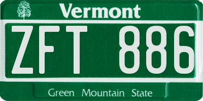 VT license plate ZFT886