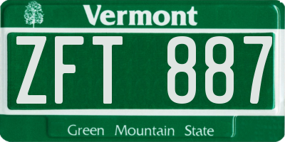 VT license plate ZFT887