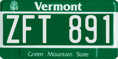 VT license plate ZFT891