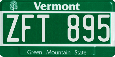 VT license plate ZFT895