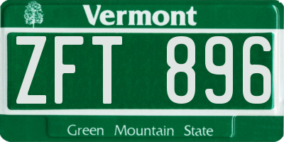 VT license plate ZFT896