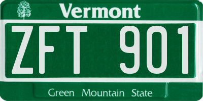VT license plate ZFT901