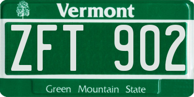 VT license plate ZFT902