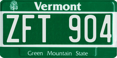 VT license plate ZFT904