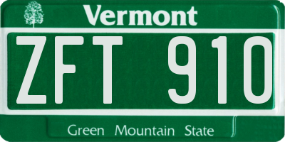 VT license plate ZFT910