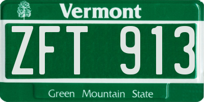 VT license plate ZFT913