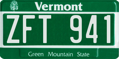 VT license plate ZFT941