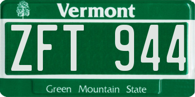 VT license plate ZFT944