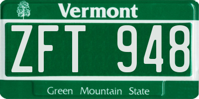 VT license plate ZFT948