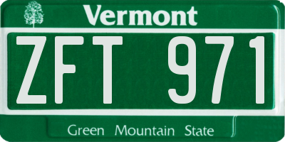 VT license plate ZFT971