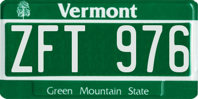 VT license plate ZFT976