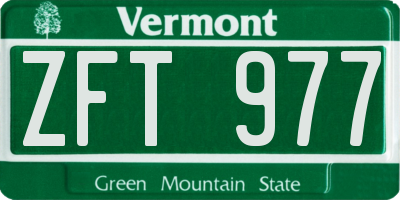 VT license plate ZFT977