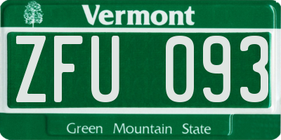 VT license plate ZFU093
