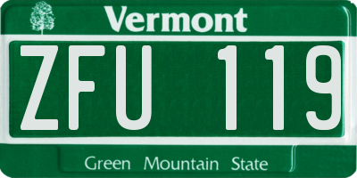 VT license plate ZFU119