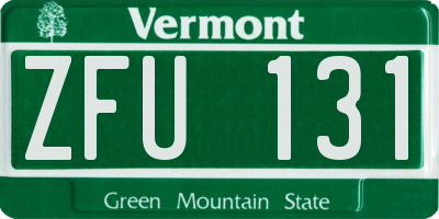 VT license plate ZFU131