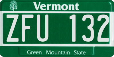 VT license plate ZFU132