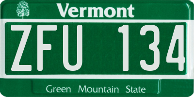VT license plate ZFU134