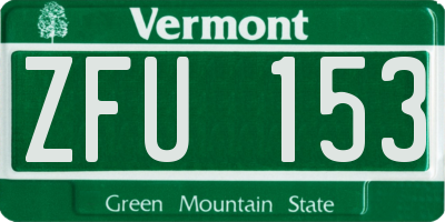 VT license plate ZFU153