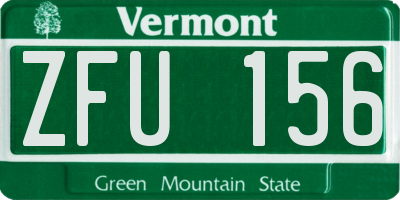 VT license plate ZFU156