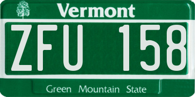 VT license plate ZFU158
