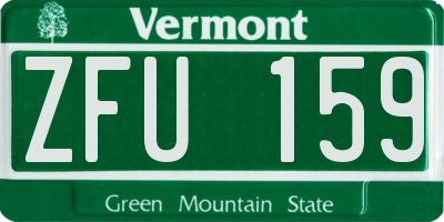 VT license plate ZFU159