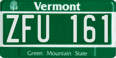 VT license plate ZFU161