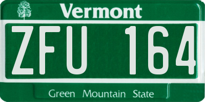 VT license plate ZFU164