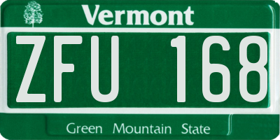 VT license plate ZFU168