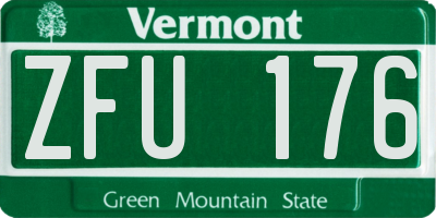 VT license plate ZFU176