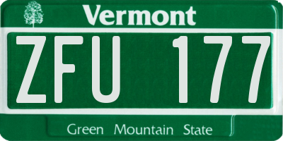 VT license plate ZFU177