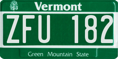 VT license plate ZFU182
