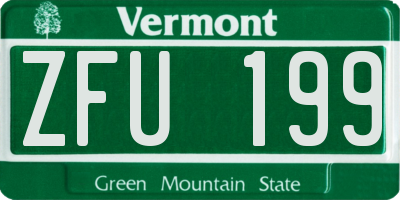 VT license plate ZFU199