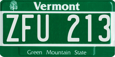 VT license plate ZFU213