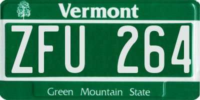 VT license plate ZFU264