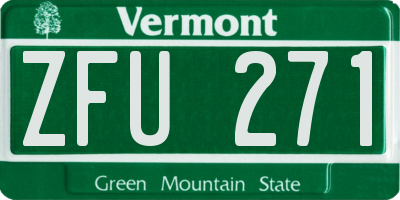 VT license plate ZFU271