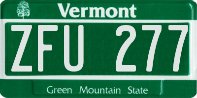 VT license plate ZFU277