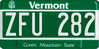 VT license plate ZFU282
