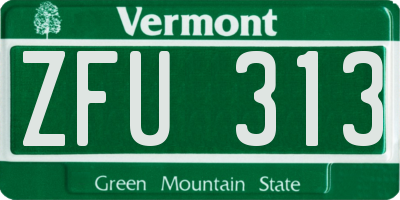 VT license plate ZFU313