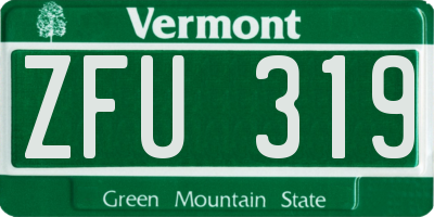 VT license plate ZFU319
