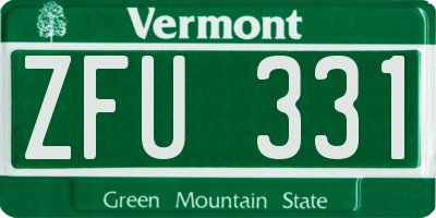VT license plate ZFU331